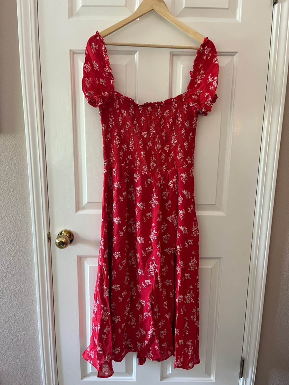 Reformation Red Floral Midi Dress